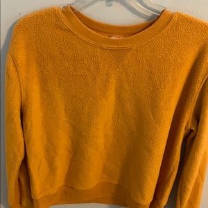 mustard fuzzy long sleeve